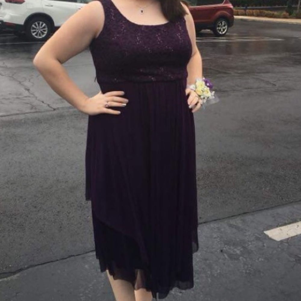 Plum Dress with Sequined Top